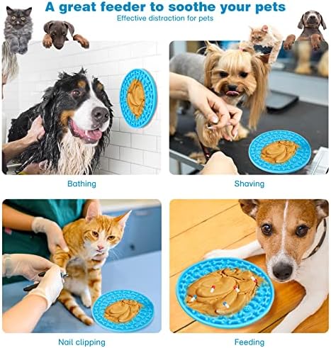 YOGINGO 1PCS Licky Mats for Dogs, Dog Lick Mats with 1 Pcs Spatula, Lick mat for Dogs Slow Feeding Dog Bowl with Suction Cup Suitable for Pet Bathing Training Pad for Peanut Butter