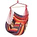 ONCLOUD Hanging Rope Hammock Chair Swing Seat for Yard, Bedroom, Patio, Porch, Any Indoor or Outdoor - 2 Seat Cushions Included (Rainbow)