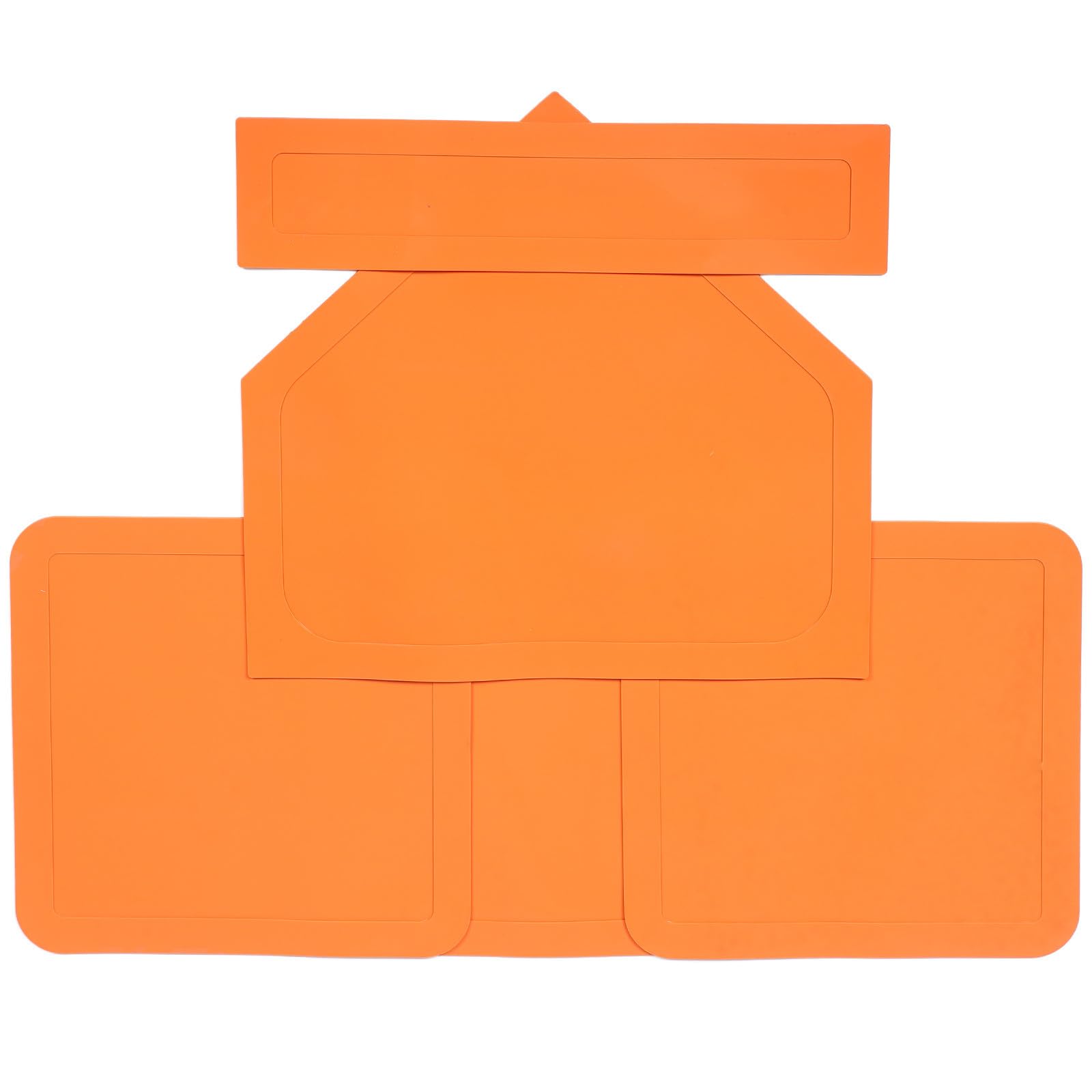 Tapis de Lancer de Softball 5 Pièces en Caoutchouc Imperméable Orange Bases de Baseball et Kickball Résistantes à L’Usure Plaque du Lanceur Conforme aux Normes Équipement
