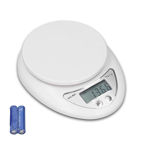 Joyzan Báscula digital de cocina, pantalla LCD de alimentos, gramos, onzas, unidades de libra, pesa hasta 11.0 lbs, pesaje, medición de pérdida,