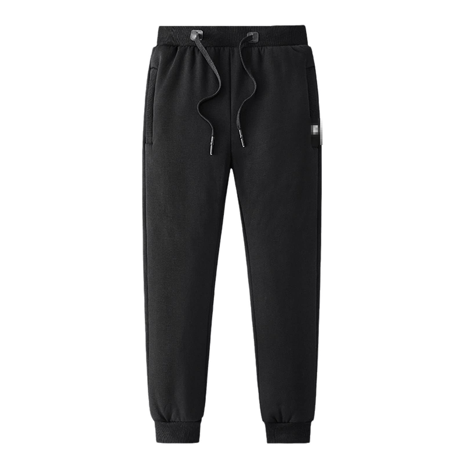 MenS Thick Warm Fleece Sweatpants Joggers Casual Track Pants Plus Size A Black
