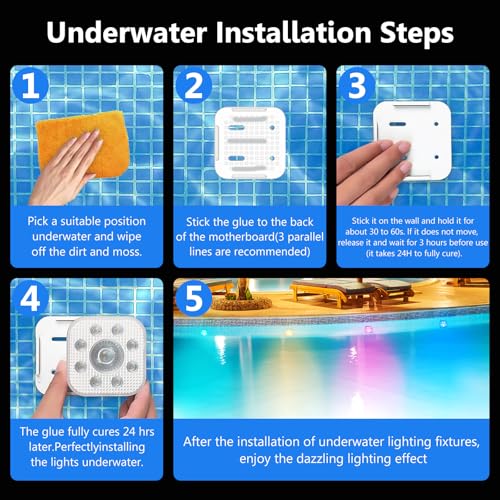 HL Poolbeleuchtung Unterwasser Licht mit Fernbedienung,RGB Pool Lichter Schwimmend, Pool Magnetic Beleuchtung für Schwimmbad,Teichbeleuchtung, Brunnen, Teich, Aquarium, Party Deko,2 Stück