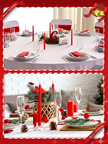 Image of Treela 24 Pcs Flameless Taper Candles Battery Operated ulkB Fake Candles Light LED Candle Sticks Flickering Tapered for Wedding Anniversary Holiday Decoration(Basic,11 Inch,Red)