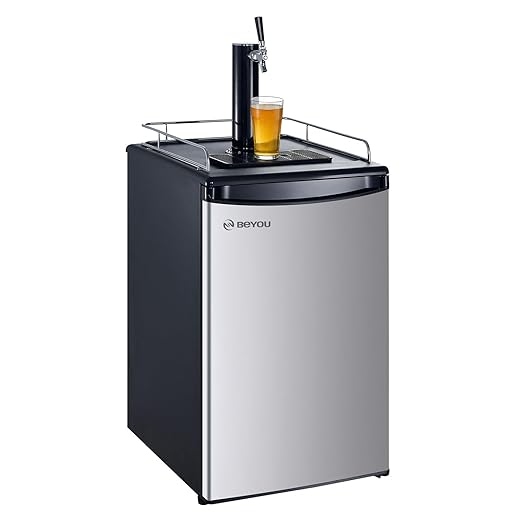 BEYOU Beer Kegerator, Commercial Draft Brew Beer Dispenserl,Full Size Keg Refrigerator for Home D system-1 Tap (152L)