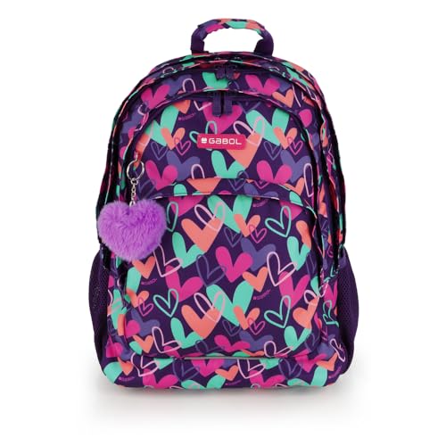 Gabol - Mochila Escolar de 3 Compartimentos 32x44x18 cm Kokoro con Espalda Ergonómica de Rejilla, Funda para Portátil 15,6'' y Base Reforzada