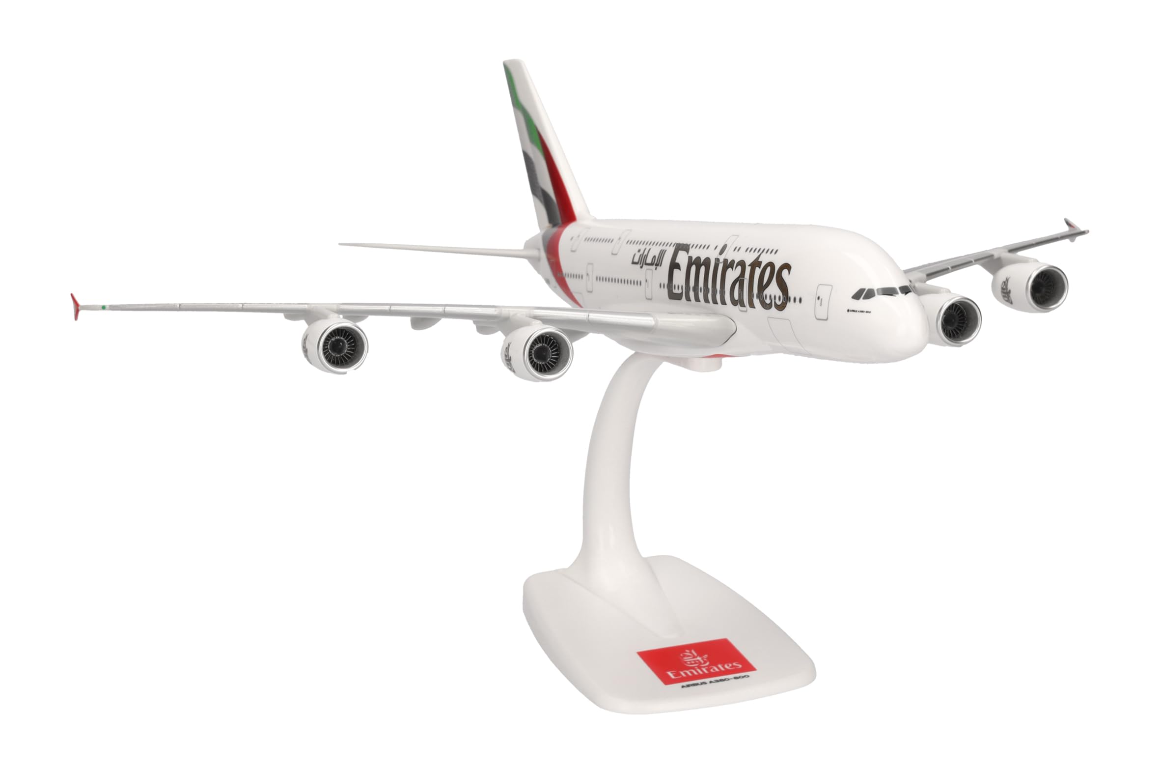 Herpa Snap-Fit Avion Emirates Airbus A380 Miniature échelle 1:250 Collection avec Socle Plastique