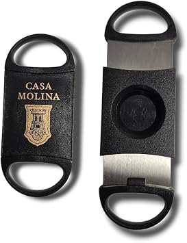 Easy Cutter Cigar Cutter with Guided Back Cover for Clean Cuts, Black