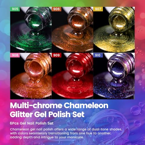 Set de Esmaltes de Gel Camaleón Multicromo 6 piezas miniatura 6
