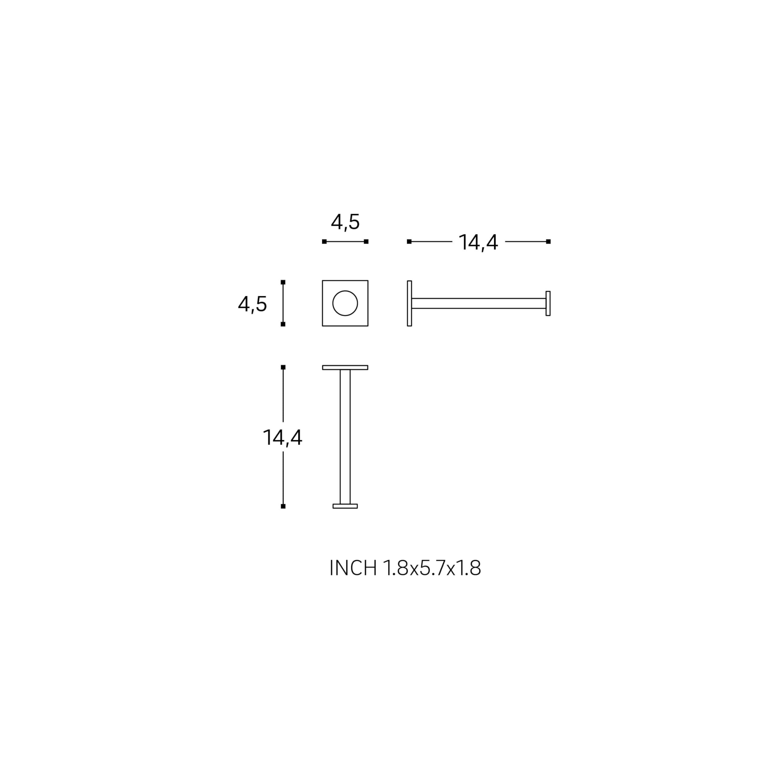 Bath+ by cosmic - Portarrollos sin Tapa Cromo (4,5 x 14,4 x 4,5 cm) - Stick