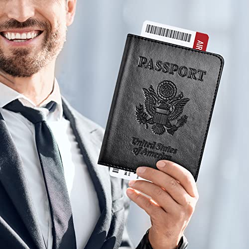 Passport And Vaccine Card Holder Combo, Passport Holder With Vaccine Card Slot, Passport Wallet, Passport Cover, Passport Case, Passport Holder For Women And Men (Aa-Black) #TOP5