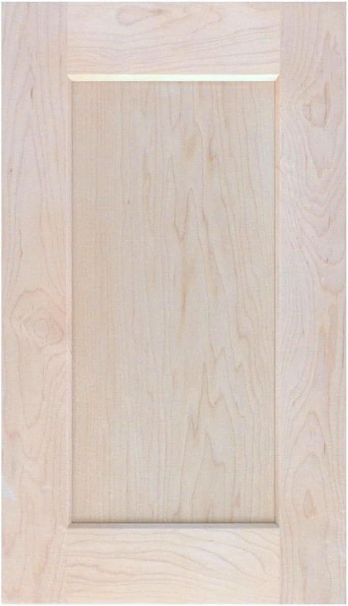 Unfinished Maple Shaker Cabinet Door Front Replacement - 11.75W x 22.5H | Ready to Paint or Stain | Solid Wood | Cabinet Door Replacement