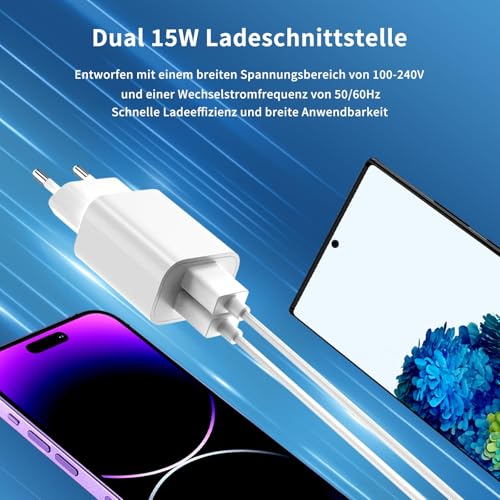 4er Pack USB ladegerät für iPhone 16 15 14 Plus Pro Max 13 12 11 SE Samsung Android Adapter, iPhone ladegerät Ladestecker Power USB stecker Netzteil(Ohne Ladekabel)