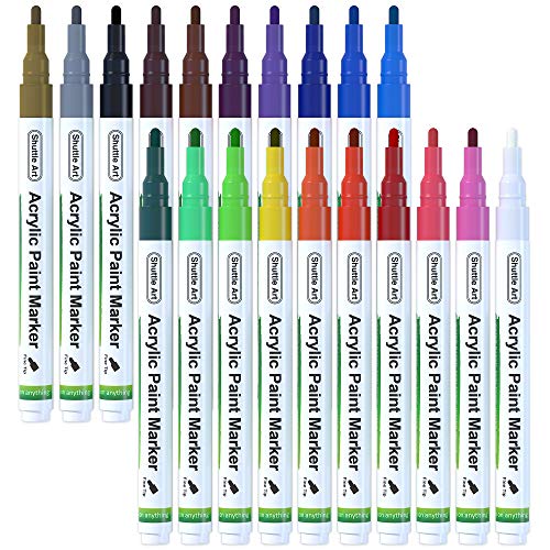Reviews for Shuttle Art 20 Colors Fine Tip Acrylic Paint Markers