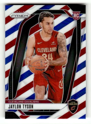 2024-25 Panini Prizm Prizms Red White and Blue #228 Jaylon Tyson RC Rookie Cleveland Cavaliers NBA Basketball Trading Card