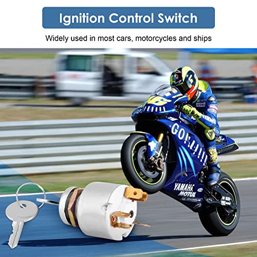 12V Ignition Switch, 3 Position Ignition Switch with ON OFF Start, Engine Start Ignition Switch Ignition Controls Switch Car Modified Ignition Switch Used for Most Cars, Motorcycles and Boats - Image 4