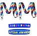 bA1 Sensory - Split Cause Autism Awareness Lanyard - 2 Pack - Puzzle Piece Keychain ID Badge Holder w/Swivel Hook + Free Autism Bracelet
