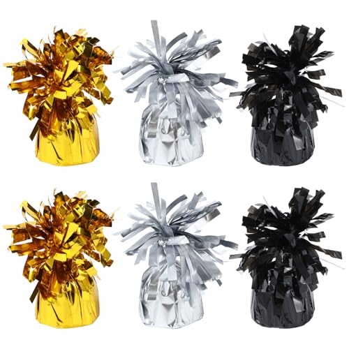 Support de ballons de mariage et Noël - Lot 6 poids métalliques or argent noir