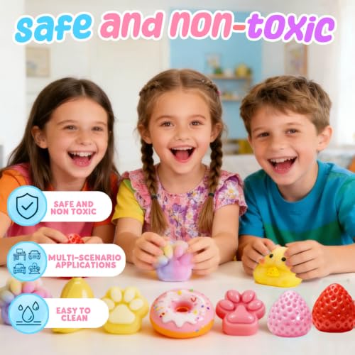 Taba Toys 21Pack - Big Squishy Fidget Stress Relief Squeze Toys Kit, Includ Animals Strawberry Paw Chick Banana Donut Hamster, Squishies Squishys Birthday Gift for Girls and Kids - Image 7