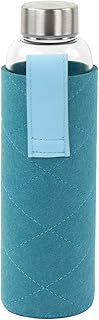 YOKO DESIGN GLASS BOTTLE 550 ml con bolsa de fieltro, color azul