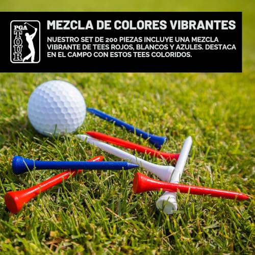 Miniatura 4 de Pga Tour Wooden Pack 200 Tees De Golf De Madera, Unisex, Multicolor, 7 Cm