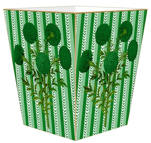 Caneca de basura cuadrada de madera artesanal rosa miniatura 2