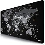 TITANWOLF XXL Speed Gaming Mouse Mat World - Mouse Pad 900 x 400 x 3mm – extra large mouse mat - Table mat large size - improved precision and speed – Design Planisphere black