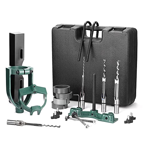 Bench Drill Locator Chisel Set For Woodworking Bench And Mortising Chisels Tenoning Machine With 4 Bits Steel,Square Tenon Machine Accessory Set For Drilling Square Hole #TOP6