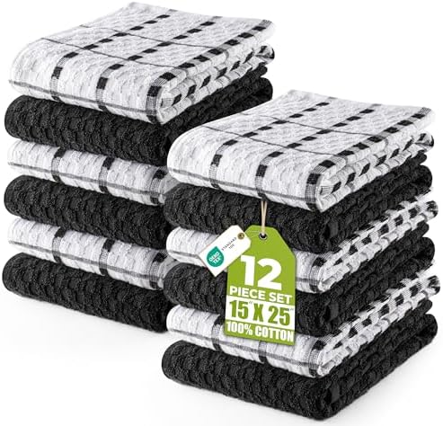 Utopia Towels - Kitchen Towels 12 Pack, 15 x 25 Inches, 100% Ring...