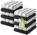 Utopia Towels -12 Kitchen Towels Set - 38 x 64 cm - 100% Ring Spun Cotton Super Soft and Absorbent Dish Towels, Tea and Bar Towels (Black)