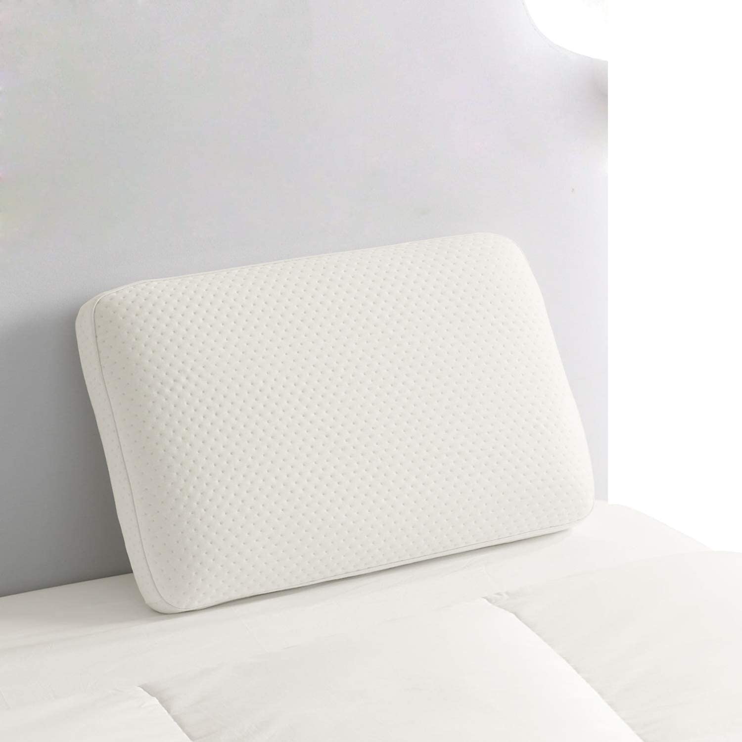 Cloth Fusion Orthopaedic Memory Foam Bed Pillow for Sleeping & Neck Pain Relief with Bamboo Fabric Pillow Cover | White | 16 x 24 Inch