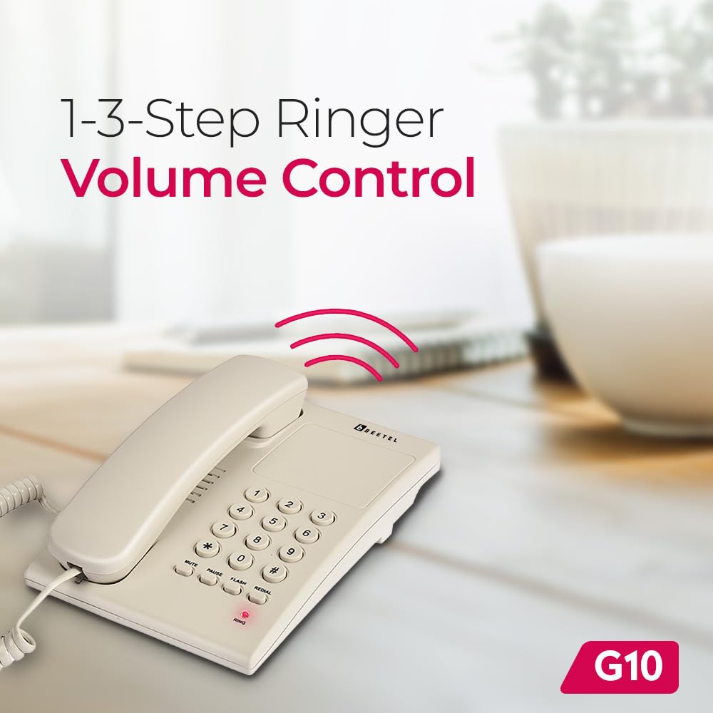 Beetel G10 Newly Launched,Expandable Cordless Landline Phone, Ringer LED Indication, Desk and Wall Mountable, 3 Step Ringer Volume Control, Tone/Puls/Flash/Pause/Redial, TEC Certified (G10 Warm Grey) 26 51 +nHk3irL. SL1000