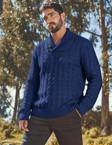 Pull col châle ajusté COOFANDY contre le froid sans encombrement