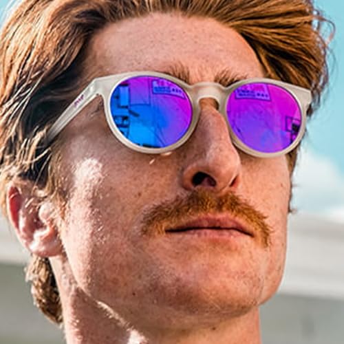 goodr Strange Things Are Afoot Polarized Round Sunglasses for Men & Women, Small Sized (Circle G), Clear Translucent Frame with Purple Mirrored Reflective Lenses, UV400 Protection, No Slip, No Bounce4