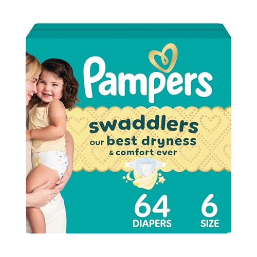 Image of Pampers Swaddlers Diapers, Size 6 (23-44 lbs), 16 Count, Absorbent, Keeps Baby Dry and Comfortable, Skin Safe Disposable Baby Diaper (Packaging May Vary)