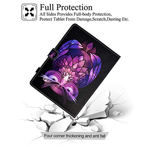 Universal Case For 9.0"-10.5" Tablet, Artyond Pu Leather Folio Stand Cover With Cards Slots Case For All 9.0" 9.6" 9.7" 10.1" 10.4" 10.5" Android Ios And More 9.0-10.5 Inch Tablet (Purple Owl) #TOP5