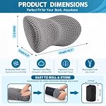 Lumbar Support Pillow for Office Chair, Ergonomic Memory Foam Back Cushion for Lower Back Support, Breathable Mesh Lumbar Cushion for Car Seat, Desk Chair & Long Sitting Relief - Image 2