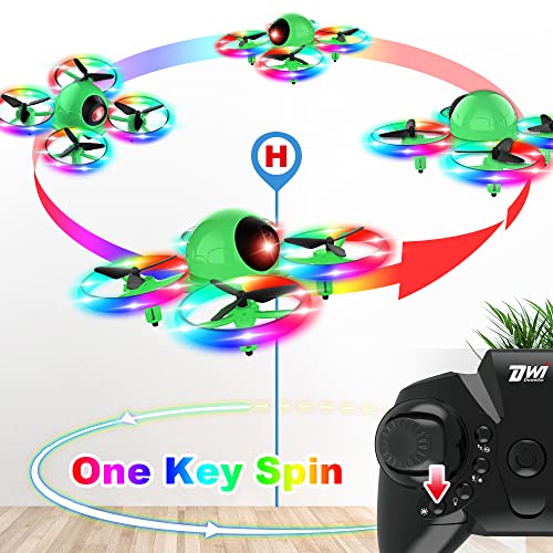 Dwi Dowellin 6.3 Inch 10 Minutes Long Flight Time Mini Drone For Kids With Blinking Light One Key Take Off Spin Crash Proof Rc Nano Quadcopter Toys Drones For Beginners Boys And Girls 2 Batteries, Green #TOP4