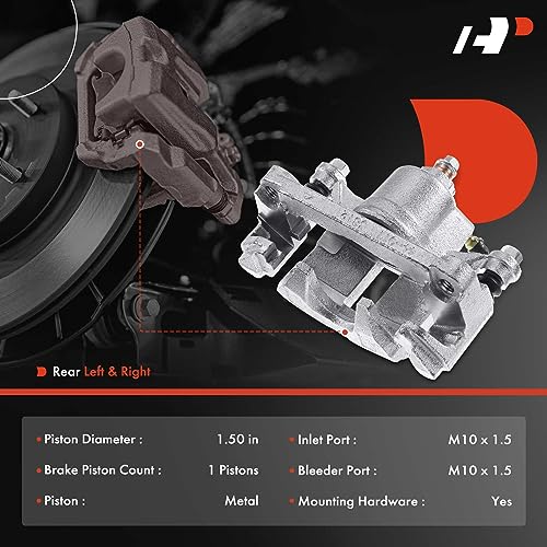Image of A-Premium Disc Brake Caliper Assembly with Bracket Compatible with Chevrolet Venture 1997-2005 Buick Rendezvous 2002-2007 Oldsmobile Silhouette Rear Left and Right Side 2-PC
