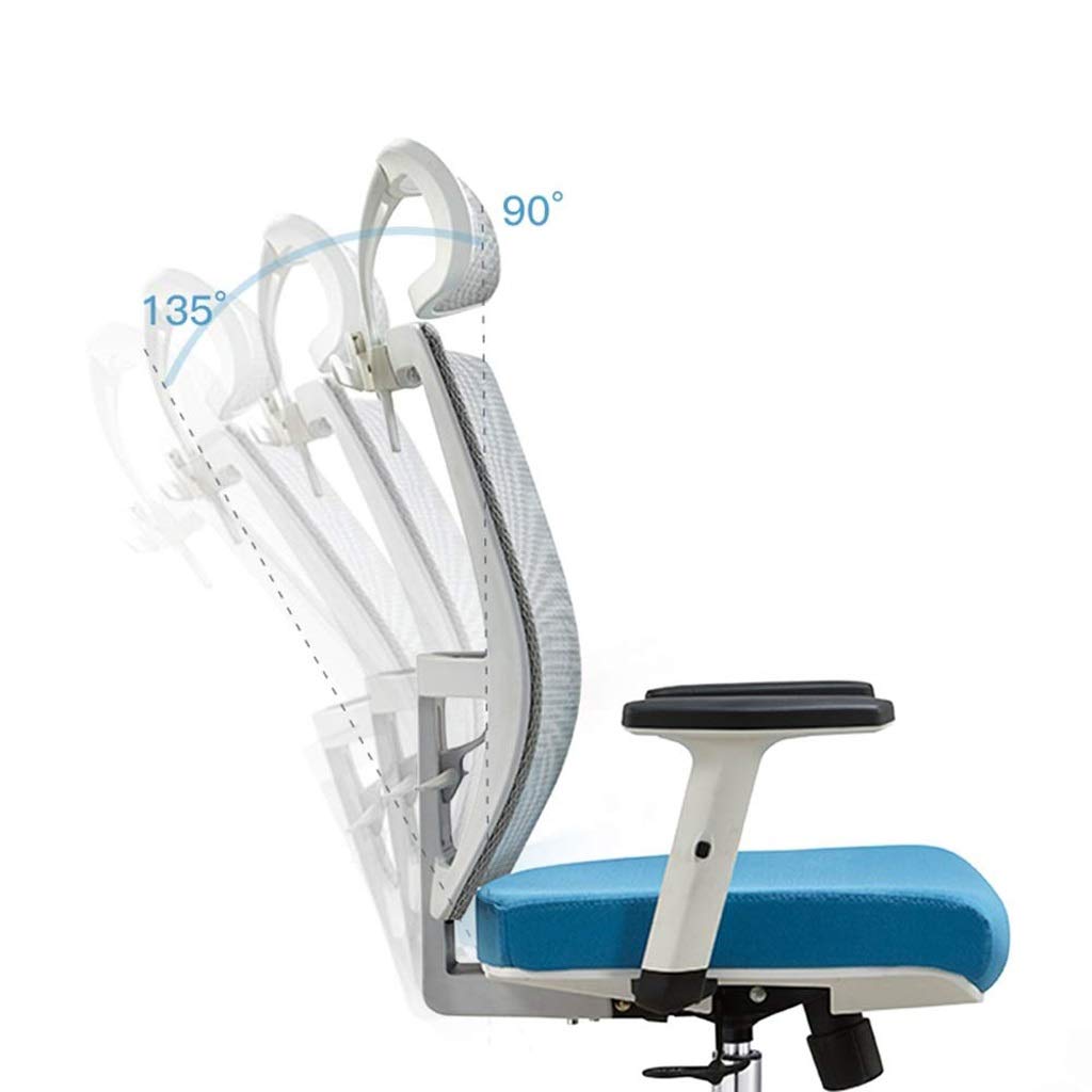 Ergonomiczne krzesło biurowe z regulowanym podłokietnikiem, zagłówek z podparciem talii i oddychającą, przyjazną dla skóry siatką