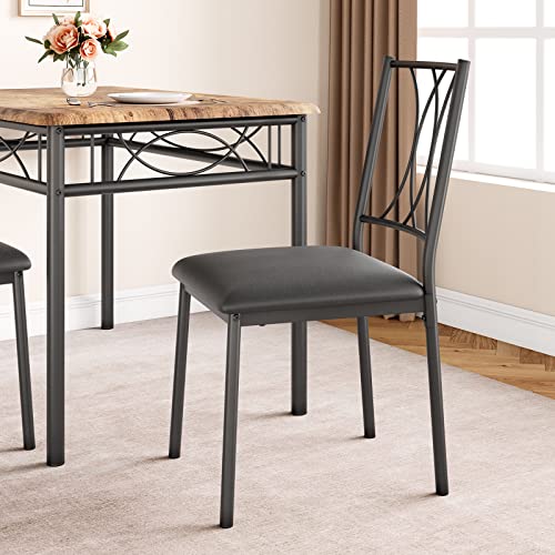Juego de mesa de comedor y sillas de 5 piezas para cocina rectangular pequeña 7