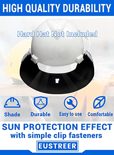 Hard Hat Visor, Full Brim Hard Hat Sun Shade Fits For Standard V-Gard, Polyurethane Brim Extender, Added Sun & Heat Protection, Reusable & Replaceable Hard Hat Accessory, For People Working Outside #TOP2