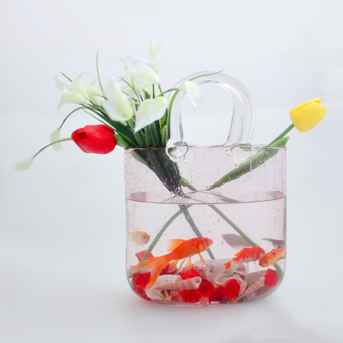 Vase en verre rose pour table de mariage et décoration de chambre