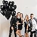 Black Heart Balloons, 18 Inch Black Helium Heart Balloons, 12Pcs Large Black Heart Shape Mylar Balloons, Black Foil Heart Balloons for Boys Men Birthday Graduation Engagement Valentines