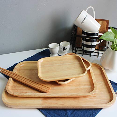 Plateau en bois de snacks 36x24x2cm compact et maniable - 4