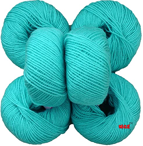 Image of Vard hman 100% Acrylic Wool Sea Green (12 pc) Baby Wool Wool Ball Hand Knitting Wool /Art Craft Soft Fingering Crochet Hook Yarn, Needle Knitting Yarn Thread Dye G YFF
