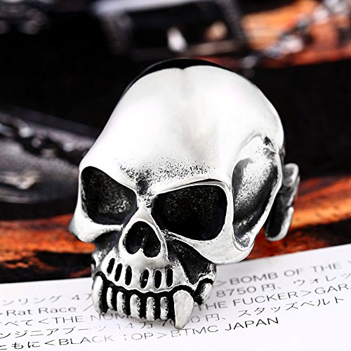Image of Genuine Stainless Steel Ring Jewelry for Men Fashion Punk Biker Skull Rings