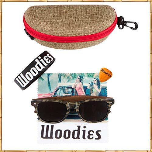 Woodies Camouflage Camo Style Wooden Sunglasses | Dark Black Polarized Lens with Real Walnut Wood Frame | 100% UV Protection3