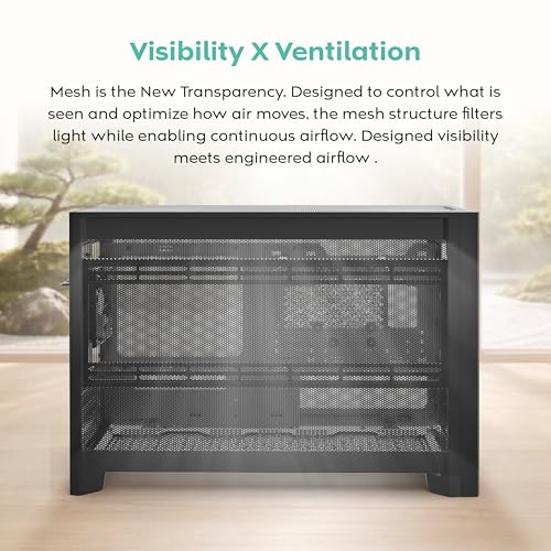 Image of MONTECH Ten 22.7L Compact Micro-ATX PC Case, High Airflow Mesh, Black