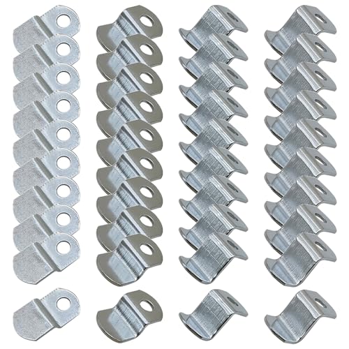 Image of 40 Pieces Mirror Clips, Z Iron Bracket, Picture Frame Backing Clips, for Picture Painting Blackboard, 4 Sizes, 1 /2 inch, 1 /4 inch, 3 /8 inch, 1 /8 inch