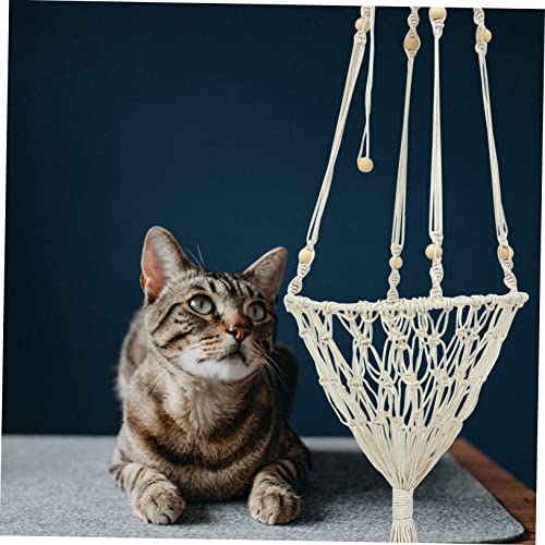 DRESSOOS Rede areia gato tecida balanço gato em macramê cama gato calmante brinquedos bicho estimaçã